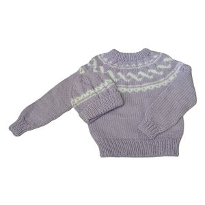 Child's Fair Isle Crewneck Pullover With Matching Toque - Acrylic - New